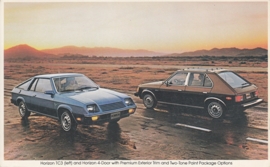 Horizon TC3 & 4-Door, large US postcard, 12,5 x 20 cm, 1979