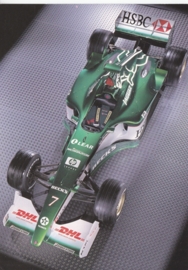 Formula 1 race car, large postcard, 16 x 11 cm, Jaguar-racing set