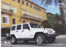 Wrangler specifications & prices brochure, 12 pages, 04/2016, German language