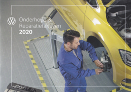 Maintenance Tariffs brochure, A4-size, 12 pages, 2020, Dutch language