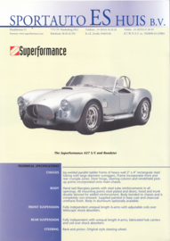 Superformance 427 S/C and roadster leaflet, 2 pages, about 1996, English language