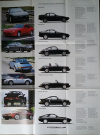 Porsche program fold-out brochure, 18 pages, 8/1984, German language