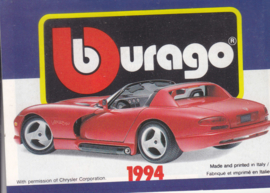 Burago brochure, 80 pages, 1994, English language, small-size