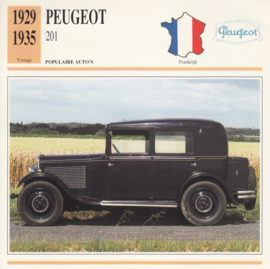 Peugeot 201 card, Dutch language, D5 019 04-18