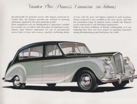 Vanden Plas Princess Limousine & Saloon, sales brochure, 16 pages, about 1964, English language