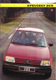 205 Hatchback brochure, 8 pages, A4-size, 1985, Dutch language