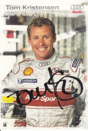 Racing driver Tom Kristensen, signed postcard 2003 season, German language