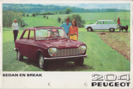204 Sedan & Break brochure, 14 pages, A4-size, 09/68, Dutch language