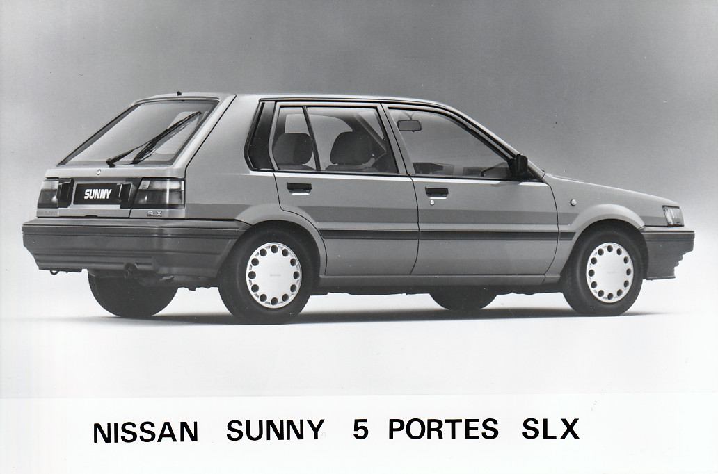 Nissan Sunny SLX 5-Door Hatchback, press photo, Belgium?, circa 1987