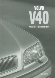 V40 pricelist brochure, 8 pages, 12/1999, Dutch language