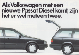 Passat Sedan/Variant Diesel folder, 4 pages,  A4-size, Dutch language, about 1990