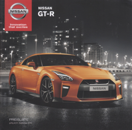 GT-R sportscar pricelist brochure, 16 pages, 09/2016, German language