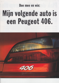 406 Sedan folder, 4 pages, A4-size, 1996, Dutch language