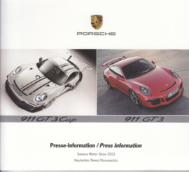 Porsche Press Kit Geneva 2013, memory stick with pictures & small booklet, factory-issued,  German/English/French