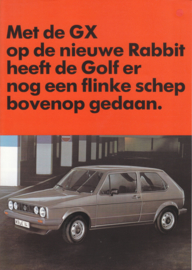 Golf Rabbit GX brochure, A4-size, 4 pages, 3/1983, Dutch language