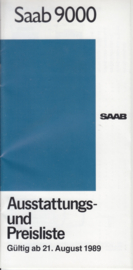 9000  pricelist brochure, 14 pages, 8/1989, German language, # 01/90 Sept. 89