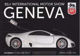 GTA Spano, postcard, continental size, Geneva show, 2011