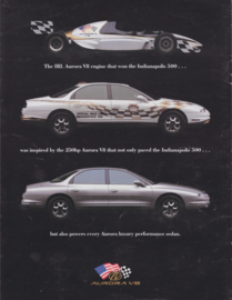 Aurora V8 IRL & road car brochure 1998, 8 pages, USA