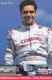 racing driver Sandy Grau,  A6 postcard, about 2002,  German language