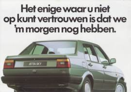 Jetta Sky folder, 4 pages,  A4-size, Dutch language, about 1988