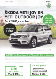 Yeti/Yeti Outdoor Joy brochure, 6 pages, Dutch language, 11/2016