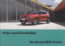 Arona new model pricelist brochure, 4 pages, 09/2017, Dutch language