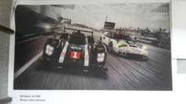 919 Hybrid & 911 RSR sportscar large original factory poster, published 02/2016