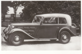 315 Cabriolet 1,5 liter, DIN A6-size photo postcard, 1934-35, 4 languages