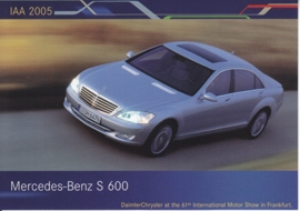 Mercedes-Benz S 600, A6-size postcard, IAA 2005