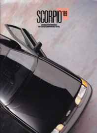 Merkur Scorpio by Lincoln-Mercury USA brochure, 20 pages, A4-size, 10/1988, English language