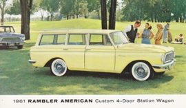 American Custom 4-Door Station Wagon, US postcard, standard size, 1961, # AM-61-9050E