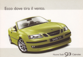 9-3 Cabriolet postcard, A6-size, Promocard, Italian language, # 3844