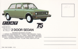 128 2-door Sedan, standard size, US postcard (# 7547)