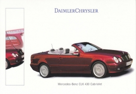 Mercedes-Benz CLK 430 Cabriolet, A6-size postcard, IAA 1999, German