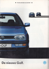 Golf brochure, 40 pages,  A4-size, Dutch language, 09/1991 (+ spec. folder)