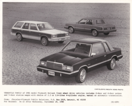 Reliant Sedan & Station Wagon range, large press photo, USA, # 81-689