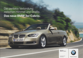 BMW 3-series Cabrio, fact card, 21x15 cm, Germany, c2008