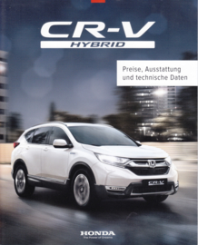 CR-V Hybrid prices brochure, 12 pages, 21x26 cm, German, 04/2019