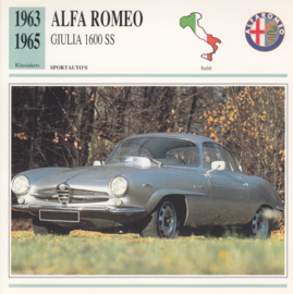Alfa Romeo Giuilia 1600 SS card, Dutch language, D5 019 02-08