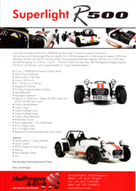 Caterham Superlight R500 leaflet, 1 page, about 2009, German language