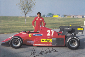Formula One autogram postcard with driver Michele Alboreto, 1983, # 292