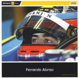 Fernando Alonso Formula 1 driver, square postcard, 2005