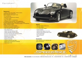 Speedster II Techn. Specifications and Equipment, large sheet, about 2010, English language