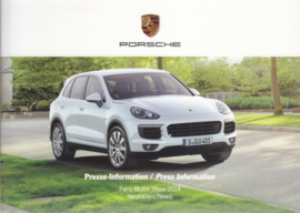 Porsche Press Kit Paris 2014, memory stick with pictures & small booklet, factory-issued,  German/English