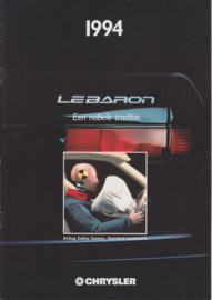Le Baron Cabriolet/Coupe brochure, A4-size, 12 pages, 1994, Dutch language