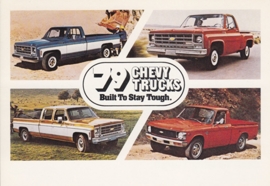 Chevy Trucks, 4 pickups,  US postcard, standard size, 1979