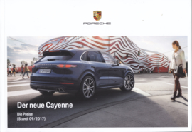Cayenne pricelist brochure, 104 pages, 09/2017, German language
