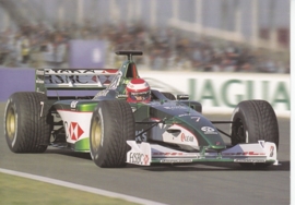 Formula 1 race car, large postcard, 16 x 11 cm, Jaguar-racing set