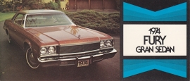 Fury Gran Sedan, US postcard, size 19 x 8 cm, 1974