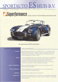 Superformance Mk III and roadster leaflet, 2 pages, about 1996, English language